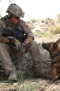 Cpl Manthey and Zzisko on patrol in Afghanistan